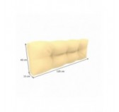 Coussin de dossier pour palette, imperméable, matelassé, 120x40x12, Beige