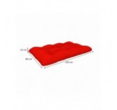 Set de 2 coussins pour palette imperméables, matelassés, 120x80 + 120x40, Rouge