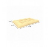 Set de 2 coussins pour palette imperméables, matelassés, 120x80 + 120x40, Beige