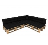 Set de 8 coussins pour palette imperméables, matelassés, 3x Siège + 3x Dossier + Latérale + Décorative, Anthracite