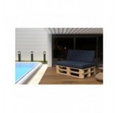 Set de 2 Coussins pour Palettes 120x80 + 120x40 Bleu Foncé