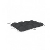 Set de 2 Coussins Matelassés pour Palettes, Assise 120x60 cm + Dossier 120x60 cm, Anthracite