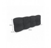 Set de 2 Coussins Matelassés pour Palettes, Assise 120x60 cm + Dossier 120x60 cm, Anthracite