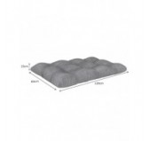 Set de 2 Coussins Matelassés pour Palettes, Assise 120x60 cm + Dossier 120x60 cm, Gris