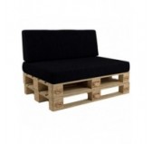 Set de 2 Coussins pour Palettes 120x80 + 120x40 Noir