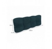 Set de 2 Coussins Matelassés pour Palettes, Assise 120x60 cm + Dossier 120x60 cm, Vert Foncé