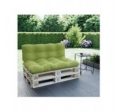 Set de 2 Coussins pour Palette 120x80 + 120x40, Matelassé, Vert Lime