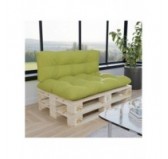 Set de 2 Coussins pour Palette 120x80 + 120x40, Matelassé, Vert Lime