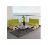 Set de 2 Coussins pour Palette 120x80 + 120x40, Matelassé, Vert Lime