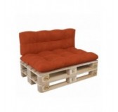 Set de 2 Coussins pour Palette 120x80 + 120x40, Matelassé, Orange