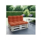 Set de 2 Coussins pour Palette 120x80 + 120x40, Matelassé, Orange