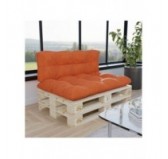 Set de 2 Coussins pour Palette 120x80 + 120x40, Matelassé, Orange