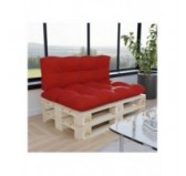 Set de 2 Coussins pour Palette 120x80 + 120x40, Matelassé, Rouge