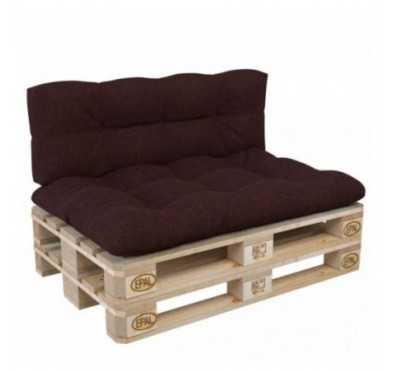 Set de 2 Coussins pour Palette 120x80 + 120x40, Matelassé, Violet