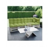 Set de 6 Coussins pour Palette, 2x 120x80 + 2x 120x40 + 60x40 + 40x40, Matelassé, Vert Lime