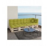 Set de 6 Coussins pour Palette, 2x 120x80 + 2x 120x40 + 60x40 + 40x40, Matelassé, Vert Lime