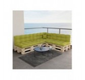 Set de 8 Coussins pour Palette, 3x 120x80 + 3x 120x40 + 60x40 + 40x40, Matelassé, Vert Lime