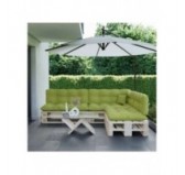 Set de 8 Coussins pour Palette, 3x 120x80 + 3x 120x40 + 60x40 + 40x40, Matelassé, Vert Lime