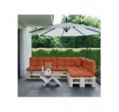 Set de 8 Coussins pour Palette, 3x 120x80 + 3x 120x40 + 60x40 + 40x40, Matelassé, Orange