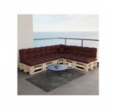 Set de 8 Coussins pour Palette, 3x 120x80 + 3x 120x40 + 60x40 + 40x40, Matelassé, Violet