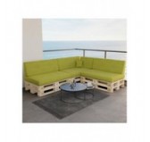 Coussin de Dossier pour Palette, 120x40x20/10 cm, Vert Lime