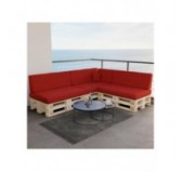 Coussin de Dossier pour Palette, 120x40x20/10 cm, Rouge