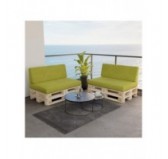 Set de 2 Coussins pour Palette 120x80 + 120x40, Vert Lime