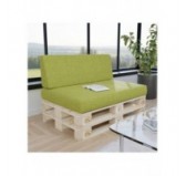 Set de 2 Coussins pour Palette 120x80 + 120x40, Vert Lime