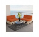 Set de 2 Coussins pour Palette 120x80 + 120x40, Orange