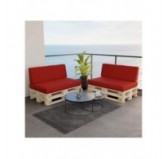 Set de 2 Coussins pour Palette 120x80 + 120x40, Rouge