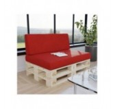 Set de 2 Coussins pour Palette 120x80 + 120x40, Rouge