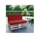 Set de 2 Coussins pour Palette 120x80 + 120x40, Rouge