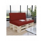 Set de 2 Coussins pour Palette 120x80 + 120x40, Bordeaux