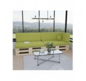 Set de 6 Coussins pour Palette, 2x 120x80 + 2x 120x40 + 60x40 + 40x40, Vert Lime