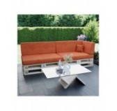 Set de 6 Coussins pour Palette, 2x 120x80 + 2x 120x40 + 60x40 + 40x40, Orange