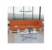 Set de 6 Coussins pour Palette, 2x 120x80 + 2x 120x40 + 60x40 + 40x40, Orange