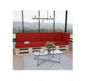 Set de 6 Coussins pour Palette, 2x 120x80 + 2x 120x40 + 60x40 + 40x40, Rouge