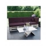 Set de 6 Coussins pour Palette, 2x 120x80 + 2x 120x40 + 60x40 + 40x40, Violet