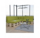 Set de 8 Coussins pour Palette, 3x 120x80 + 3x 120x40 + 60x40 + 40x40, Vert Lime