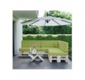 Set de 8 Coussins pour Palette, 3x 120x80 + 3x 120x40 + 60x40 + 40x40, Vert Lime