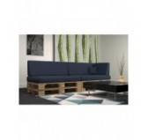 Set de 6 Coussins pour Palettes 120x80 + 120x40 Bleu Foncé