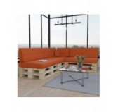 Set de 8 Coussins pour Palette, 3x 120x80 + 3x 120x40 + 60x40 + 40x40, Orange