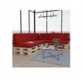 Set de 8 Coussins pour Palette, 3x 120x80 + 3x 120x40 + 60x40 + 40x40, Rouge