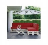 Set de 8 Coussins pour Palette, 3x 120x80 + 3x 120x40 + 60x40 + 40x40, Rouge