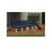 Set de 6 Coussins pour Palettes 120x80 + 120x40 Bleu Foncé