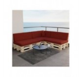 Set de 8 Coussins pour Palette, 3x 120x80 + 3x 120x40 + 60x40 + 40x40, Bordeaux