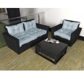 Set de 2 Coussins de Chaise de Jardin, Bleu 50x50 + 50x40