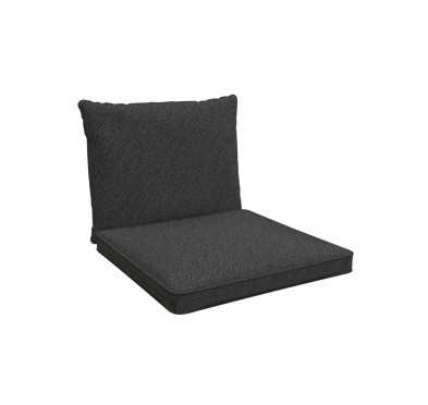 Coussins de chaise, coussins pour meubles en rotin, Set de 2 : siège 40x40x5 cm + dossier 50x40x15 cm, Anthracite