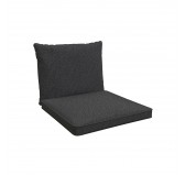 Coussins de chaise, coussins pour meubles en rotin, Set de 2 : siège 40x40x5 cm + dossier 50x40x15 cm, Anthracite