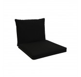 Coussins de chaise, coussins pour meubles en rotin, Set de 2 : siège 40x40x5 cm + dossier 50x40x15 cm, Noir